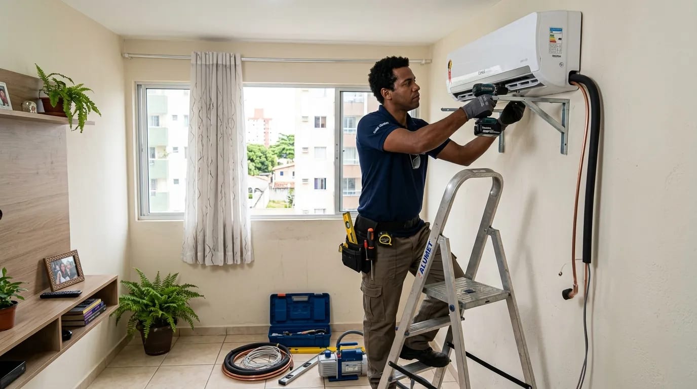 Instalação de ar-condicionado split em Indaiatuba‑SP